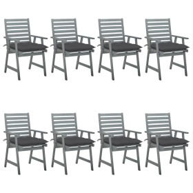 Garden dining chairs 8 units solid acacia wood with cushions by vidaXL, Garden chairs - Ref: Foro24-3078446, Price: 641,13 €,...