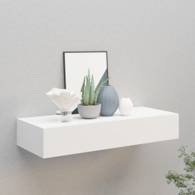 White MDF wall shelf with drawer 60x23.5x10 cm by vidaXL, Shelves and shelves - Ref: Foro24-330255, Price: 71,95 €, Discount: %