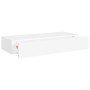 Estante con cajón de pared MDF blanco 60x23,5x10 cm de vidaXL, Estantes y estanterías - Ref: Foro24-330255, Precio: 55,19 €, ...