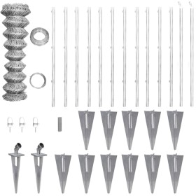 Valla metálica con estacas postes acero galvanizado 15x0,8 m de vidaXL, Paneles de vallas - Ref: Foro24-141506, Precio: 230,9...