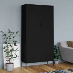 Armario de acero negro 90x50x180 cm de vidaXL, Armarios roperos - Ref: Foro24-336250, Precio: 375,83 €, Descuento: %