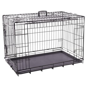 FLAMINGO Dog cage with sliding door Nyo L 93x59x62.5 cm black by FLAMINGO, Pet carriers and boxes - Ref: Foro24-439623, Price...