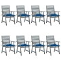 Garden dining chairs 8 units solid acacia wood with cushions by vidaXL, Garden chairs - Ref: Foro24-3078441, Price: 689,66 €,...