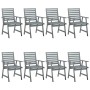 Garden dining chairs 8 units solid acacia wood with cushions by vidaXL, Garden chairs - Ref: Foro24-3078441, Price: 689,66 €,...