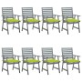 Garden dining chairs 8 units solid acacia wood with cushions by vidaXL, Garden chairs - Ref: Foro24-3078442, Price: 664,53 €,...