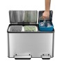 EKO EcoCasa pedal bin 3x15 L matte silver by EKO, Waste containers - Ref: Foro24-440011, Price: 139,17 €, Discount: %