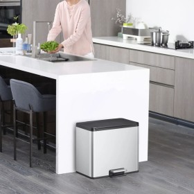 EKO Essential 2x15 L Matte Silver Pedal Trash Can by EKO, Waste containers - Ref: Foro24-440004, Price: 78,17 €, Discount: %