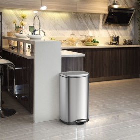 EKO Della Pedal Bin 50 L Matte Silver by EKO, Waste containers - Ref: Foro24-440024, Price: 163,06 €, Discount: %