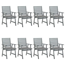 Garden dining chairs 8 units solid acacia wood with cushions by vidaXL, Garden chairs - Ref: Foro24-3078432, Price: 606,99 €,...