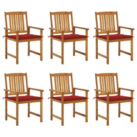 Garden chairs and cushions 6 units solid acacia wood by vidaXL, Garden chairs - Ref: Foro24-3078157, Price: 411,41 €, Discoun...