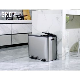 EKO Cubo de pedal EcoCasa 30+15 L plateado mate de EKO, Contenedores de residuos - Ref: Foro24-440010, Precio: 154,42 €, Desc...