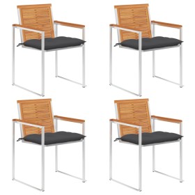 Garden chairs and cushions 4 units solid acacia wood by vidaXL, Garden chairs - Ref: Foro24-3078485, Price: 523,36 €, Discoun...