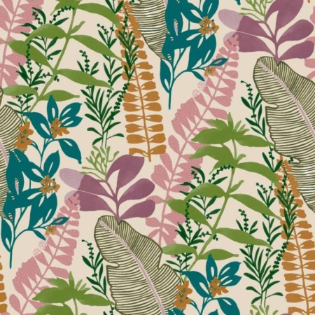 Good Vibes Wallpaper Big Leaves green and pink by Noordwand, Painted paper - Ref: Foro24-440438, Price: 34,11 €, Discount: %