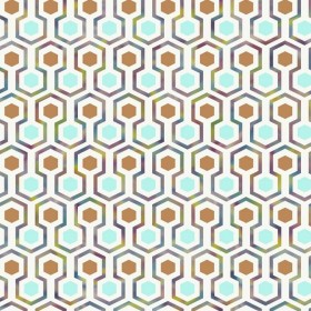 Good Vibes Hexagon Pattern Wallpaper in green and orange by Noordwand, Painted paper - Ref: Foro24-440446, Price: 26,99 €, Di...