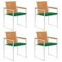 Garden chairs and cushions 4 units solid acacia wood by vidaXL, Garden chairs - Ref: Foro24-3078475, Price: 510,97 €, Discoun...