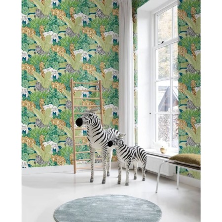 Good Vibes Papel de pared Jungle Animals verde y negro de Noordwand, Papel pintado - Ref: Foro24-440442, Precio: 34,33 €, Des...