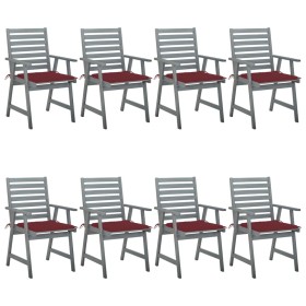 Garden dining chairs 8 units solid acacia wood with cushions by vidaXL, Garden chairs - Ref: Foro24-3078440, Price: 606,99 €,...