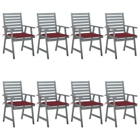 Garden dining chairs 8 units solid acacia wood with cushions by vidaXL, Garden chairs - Ref: Foro24-3078440, Price: 606,99 €,...