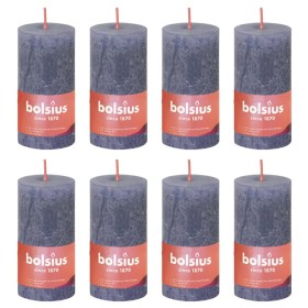 Bolsius Shine rustic candles 8 units twilight blue 100x50 mm by Bolsius, Candles - Ref: Foro24-440805, Price: 28,99 €, Discou...