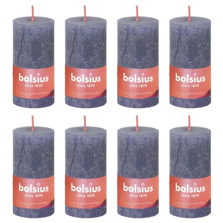 Bolsius Velas rústicas Shine 8 unidades azul crepúsculo 100x50 mm de Bolsius, Velas - Ref: Foro24-440805, Precio: 28,28 €, De...