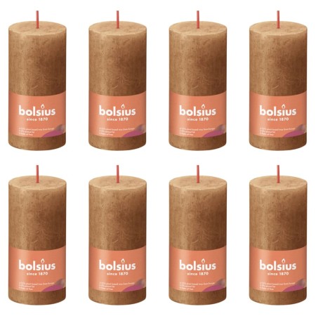 Bolsius Velas rústicas Shine 8 unidades marrón especiado 100x50 mm de Bolsius, Velas - Ref: Foro24-440794, Precio: 28,21 €, D...