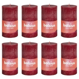 Bolsius Shine rustic candles 8 units red velvet 100x50 mm by Bolsius, Candles - Ref: Foro24-440802, Price: 33,99 €, Discount: %