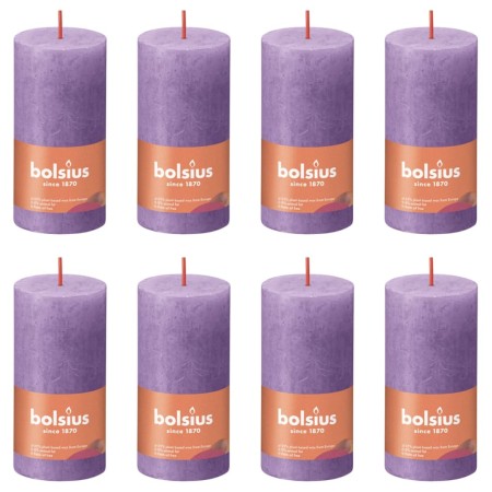 Bolsius Velas rústicas Shine 8 unidades violeta vibrante 100x50 mm de Bolsius, Velas - Ref: Foro24-440803, Precio: 28,69 €, D...