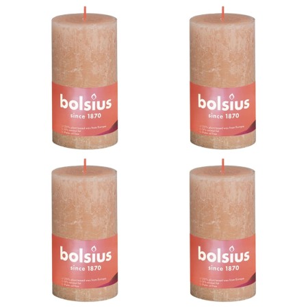 Bolsius Shine rustic candles 4 units misty pink 130x68 mm by Bolsius, Candles - Ref: Foro24-440830, Price: 19,02 €, Discount: %