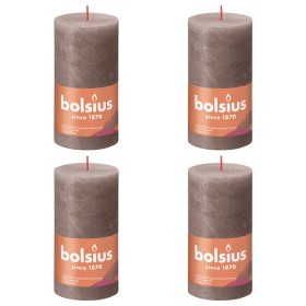 Bolsius Velas rústicas Shine 4 unidades gris pardo rústico 130x68 mm de Bolsius, Velas - Ref: Foro24-440827, Precio: 24,33 €,...