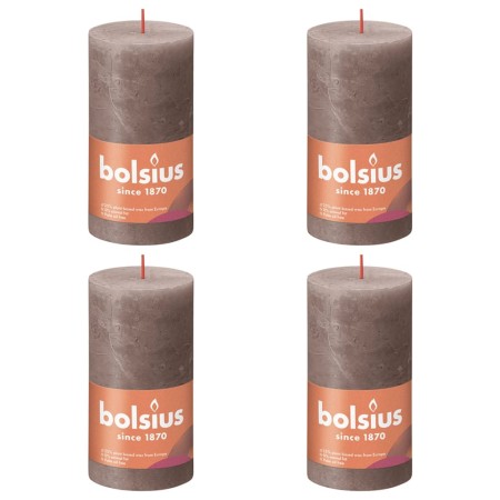 Bolsius Rustic Candles Shine 4 units rustic gray-brown 130x68 mm by Bolsius, Candles - Ref: Foro24-440827, Price: 24,33 €, Di...