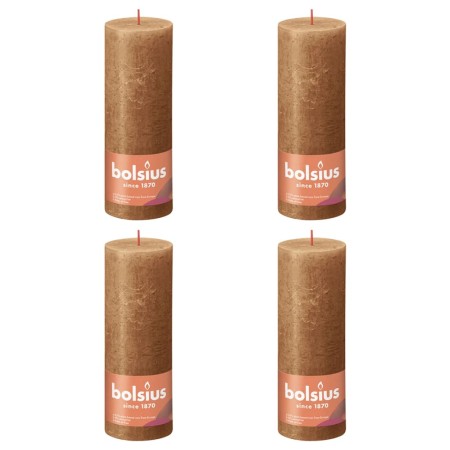 Bolsius Rustic Shine Candles 4 units Spiced Brown 190x68 mm by Bolsius, Candles - Ref: Foro24-440839, Price: 23,90 €, Discoun...