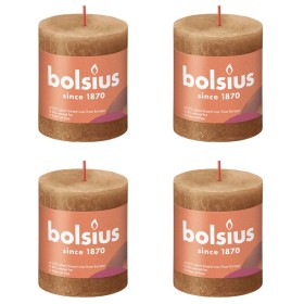 Bolsius Shine rustic candles 4 units spiced brown 80x68 mm by Bolsius, Candles - Ref: Foro24-440809, Price: 16,30 €, Discount: %