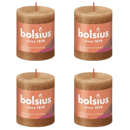 Bolsius Shine rustikale Kerzen 4 Einheiten gewürztes Braun 80x68 mm von Bolsius, Kerzen - Ref: Foro24-440809, Preis: 16,99 €,...