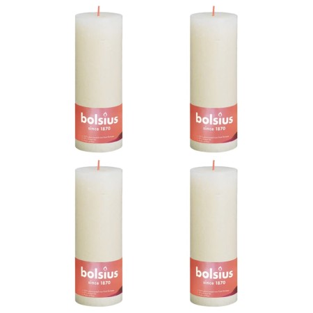 Bolsius Rustic Candles Shine 4 units soft pearl 190x68 mm by Bolsius, Candles - Ref: Foro24-440838, Price: 27,24 €, Discount: %