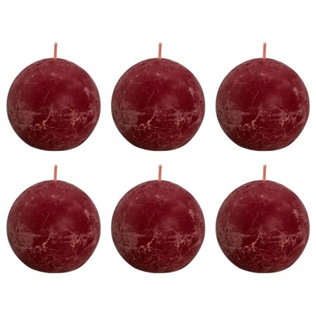 Bolsius Shine rustic ball candles 6 units red velvet 76x71 mm by Bolsius, Candles - Ref: Foro24-440862, Price: 29,54 €, Disco...