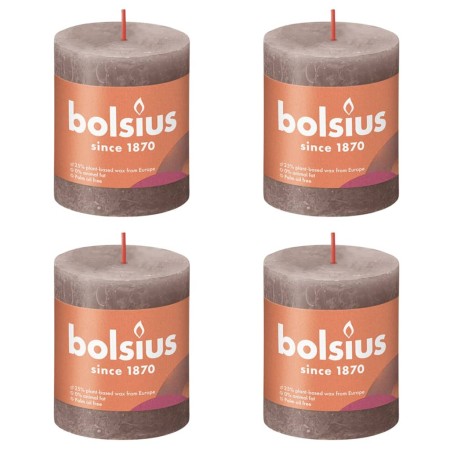 Bolsius Rustic Candles Shine 4 units rustic gray-brown 80x68 mm by Bolsius, Candles - Ref: Foro24-440812, Price: 17,81 €, Dis...