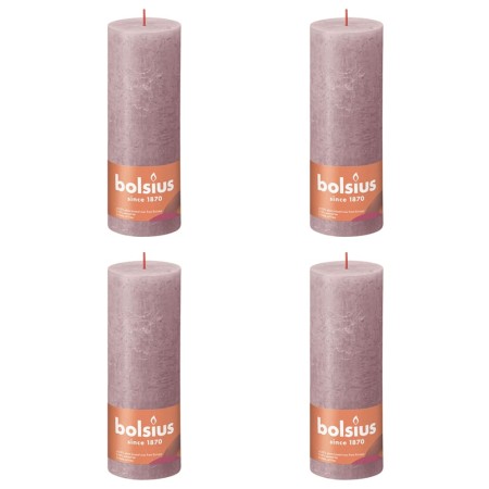 Bolsius Rustic Candles Shine 4 units ash pink 190x68 mm by Bolsius, Candles - Ref: Foro24-440846, Price: 26,95 €, Discount: %