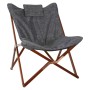 Lesli Living Butterfly Chair gray and brown 73x85x95 cm by Lesli Living, camping furniture - Ref: Foro24-441273, Price: 159,2...