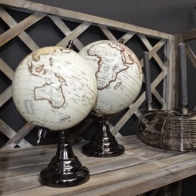 Lesli Living Decorative aluminum world globe 15x28 cm by Lesli Living, globes - Ref: Foro24-441268, Price: 32,99 €, Discount: %