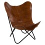 Lesli Living Butterfly Buffalo Chair gray and brown 75x75x87 cm by Lesli Living, Armchairs - Ref: Foro24-441275, Price: 147,9...