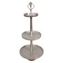 Lesli Living Deko-Ständer, 3 Etagen, gebürstetes Silber, Etagere von Lesli Living, Dekorative Tabletts - Ref: Foro24-441287, ...