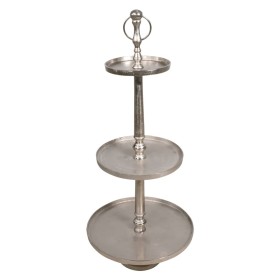 Lesli Living Deko-Ständer, 3 Etagen, gebürstetes Silber, Etagere von Lesli Living, Dekorative Tabletts - Ref: Foro24-441287, ...