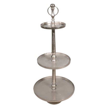 Lesli Living Deko-Ständer, 3 Etagen, gebürstetes Silber, Etagere von Lesli Living, Dekorative Tabletts - Ref: Foro24-441287, ...