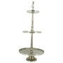 Lesli Living Deko-Ständer, 3 Etagen, gebürstetes Silber, Etagere von Lesli Living, Dekorative Tabletts - Ref: Foro24-441287, ...