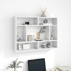 Glossy white plywood wall shelf 75x16x55 cm by vidaXL, Shelves and shelves - Ref: Foro24-803008, Price: 42,06 €, Discount: %