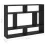 Black plywood wall shelf 75x16x55 cm by vidaXL, Shelves and shelves - Ref: Foro24-803003, Price: 38,59 €, Discount: %