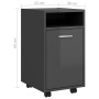 Auxiliary wardrobe with glossy gray plywood wheels 33x38x60 cm by vidaXL, Lockers and storage cabinets - Ref: Foro24-803055, ...