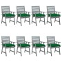 Garden dining chairs 8 units solid acacia wood with cushions by vidaXL, Garden chairs - Ref: Foro24-3078451, Price: 609,99 €,...