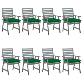 Garden dining chairs 8 units solid acacia wood with cushions by vidaXL, Garden chairs - Ref: Foro24-3078451, Price: 629,83 €,...