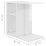 Glossy white plywood side table 50x30x50 cm by vidaXL, Side tables - Ref: Foro24-803026, Price: 30,95 €, Discount: %